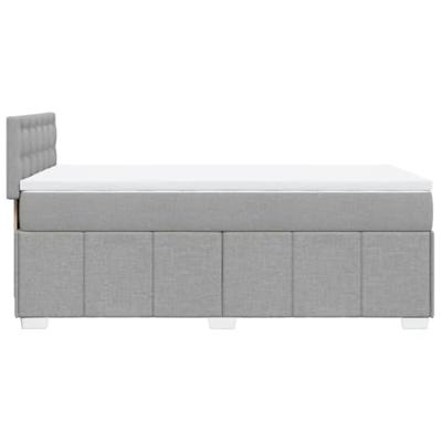 Boxspring met matras stof lichtgrijs 80x200 cm