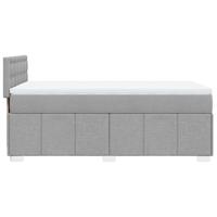 Boxspring met matras stof lichtgrijs 80x200 cm - thumbnail