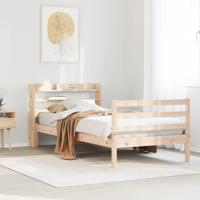 Bedframe met hoofdbord massief grenenhout 100x200 cm - thumbnail