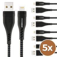 5x MOJOGEAR Apple Lightning naar USB kabel Extra Sterk [VOORDEELVERPAKKING] - thumbnail