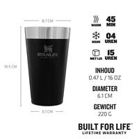 Stanley The Stacking Beer Pint .47L / 16Oz Isolatiefles Matte Black 470ML - thumbnail