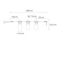 QAZQA Smart lichtsnoer LED 15 meter 15-lichts opaal RGBW IP44 - Chill - thumbnail