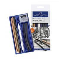 Houtskool Faber-Castell set 7-delig | 6 stuks - thumbnail
