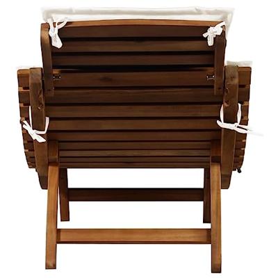 VidaXL Zonligstoelen massief acacia hout crèmekleurig