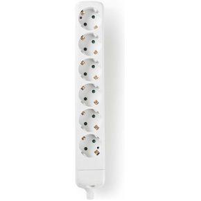 Stekkerdoos | Beschermend contact | 6-wegs | Wit