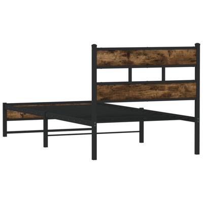 Bedframe zonder matras metaal gerookt eikenkleurig 183x213 cm