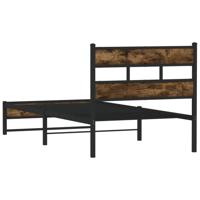 Bedframe zonder matras metaal gerookt eikenkleurig 107x203 cm - thumbnail