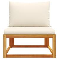 Tuinbank zonder armleuningen met kussens massief acaciahout - thumbnail