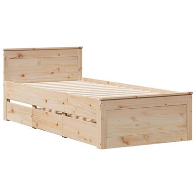 Bed met boekenkast zonder matras massief grenenhout 100x200 cm - thumbnail