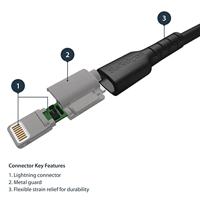 StarTech.com Premium USB-A naar Lightning Kabel 1m Zwart - USB Type A naar Lightning Charge & Sync Oplaadkabel - Verstevigd met Aramide Vezels - Apple MFi Cert. - iPad Air iPhone12 (RUSBLTMM1MB) - thumbnail