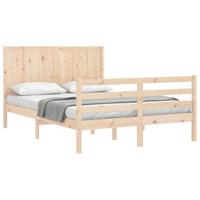 Bedframe met hoofdbord massief hout - thumbnail