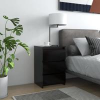 Nachtkastjes 2 st 40x35x62,5 cm bewerkt hout zwart - thumbnail
