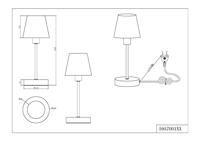 Trio TafellampjeLuis Ii goud met wit glas - 595700108 - thumbnail