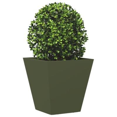 VidaXL Plantenbakken 2 st 30x30x30 cm staal olijfgroen VidaXL Plantenbakken 2 st 30x30x30 cm staal olijfgroen