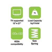 Techly ICA-LCD 111-BK 27 Klem Zwart flat panel bureau steun - thumbnail