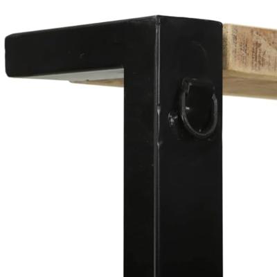 VidaXL Keukenrek bruin en zwart 80 x 40 x 160 cm massief mango hout