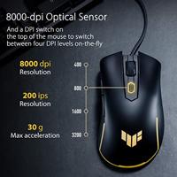 Asus TUF Gaming M3 Gen II Gaming-muis USB Optisch Zwart 6 Toetsen 8000 dpi Verlicht, Spatwaterdicht, Stofdicht - thumbnail