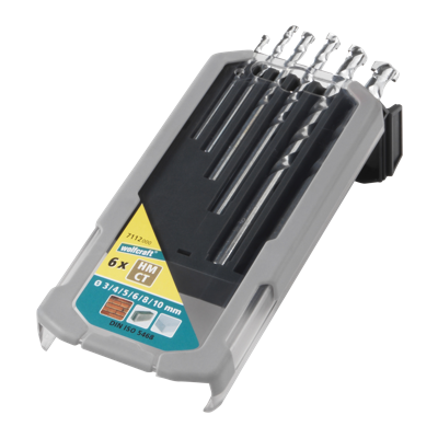 Wolfcraft Steenboorset | Hardmetaal-voorzien | Ø3-10mm | 6-delig | 1 set - 7112000