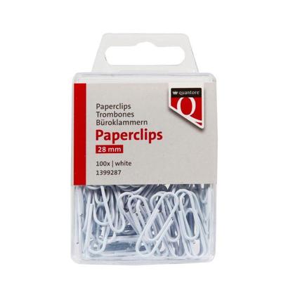 Quantore Paperclip 28mm wit, 100st. Quantore Paperclip 28mm wit, 100st.