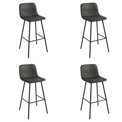 Bronx71 Industriële barkruk Mikky zwart leer 68 - 79 cm - Barkrukken Bronx71 Industriële barkruk Mikky zwart leer 68 - 79 cm - Barkrukken