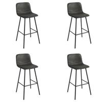 Bronx71 Industriële barkruk Mikky zwart leer 68 - 79 cm - Barkrukken - thumbnail