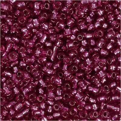 Creativ Company Rocailles, d 3 mm, afm 8/0 , gatgrootte 0,6-1,0 mm, metallic paars, 25 gr/ 1 doos