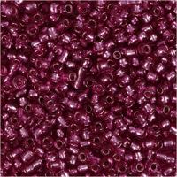 Creativ Company Rocailles, d 3 mm, afm 8/0 , gatgrootte 0,6-1,0 mm, metallic paars, 25 gr/ 1 doos - thumbnail