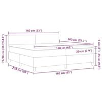 Boxspringbed Lichtgrijs en wit. 160 x 200 cm Katoen Stof - thumbnail
