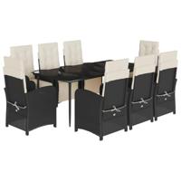 9-delige Tuinset poly rattan zwart - thumbnail
