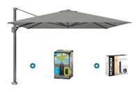 Platinum Challenger Telescope Zweefparasol premium - 3,5x3,5 - Manhattan grey met ingraafvoet en hoes - thumbnail