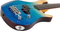 Flight Rock Series Mini Bass Ukulele Transparent Blue solid body elektrische bas-ukelele met deluxe gigbag - thumbnail