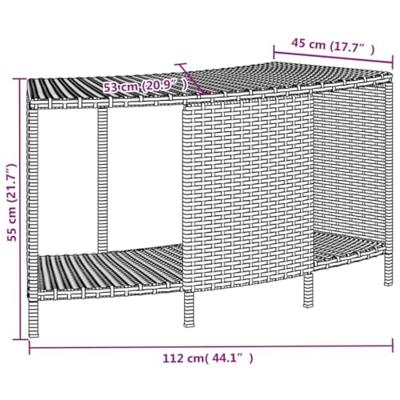 VidaXL Opbergschappen voor hottub 2 st poly rattan grijs