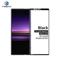 PINWUYO 9u 3D gebogen getemperd glas film voor Sony Xperia 1/Xperia XZ4 (zwart) - thumbnail
