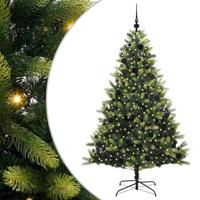 Kunstkerstboom met scharnier 300 LEDs Groen 180 cm PVC en PE - thumbnail