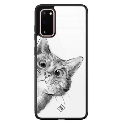 Samsung Galaxy S20 glazen hardcase - Peekaboo Samsung Galaxy S20 glazen hardcase - Peekaboo
