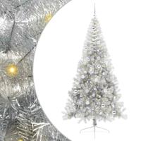VidaXL Kunstmatig voorverlicht kerstboom met 300 led zilver 210 cm pet - thumbnail