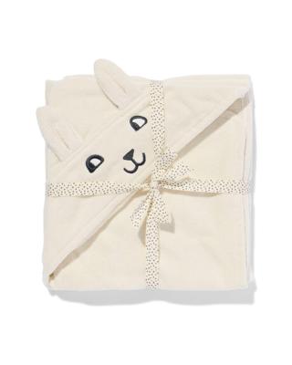051 Baby Badcape 80x80cm Beertje (wit)