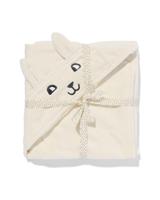 051 Baby Badcape 80x80cm Beertje (wit) - thumbnail