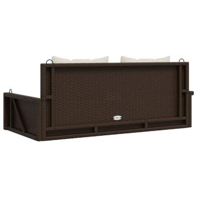 Schommelbank met kussens 119x56x48 cm poly rattan bruin Schommelbank met kussens 119x56x48 cm poly rattan bruin