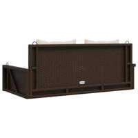 Schommelbank met kussens 119x56x48 cm poly rattan bruin - thumbnail