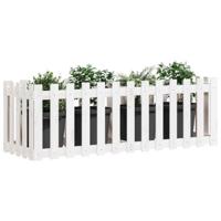 VidaXL Plantenbak verhoogd hekontwerp 150x50x50 cm grenenhout wit - thumbnail
