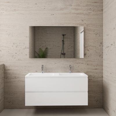 ACTIE BWS Badmeubel | Paris | Wit 120 cm | Mat Wit Wastafel | 2 Kraangaten