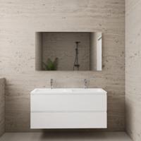 ACTIE BWS Badmeubel | Paris | Wit 120 cm | Mat Wit Wastafel | 2 Kraangaten - thumbnail