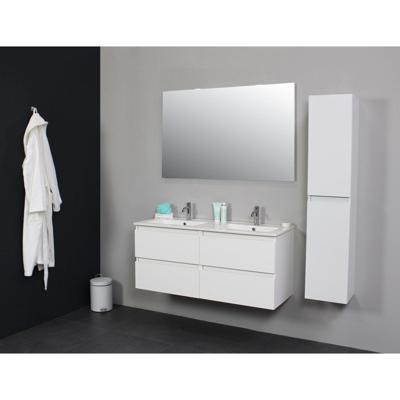 Badkamermeubel Boss & Wessing Pepper Wastafel Porselein Twee Kraangaten 120x55x46 cm Wit Boss & Wessing