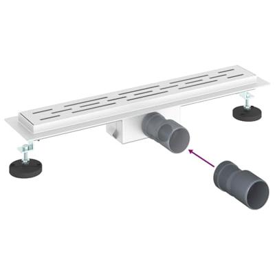 VidaXL Doucheafvoer met lijndesign zilver 60 cm roestvrij staal 304