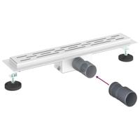 VidaXL Doucheafvoer met lijndesign zilver 60 cm roestvrij staal 304 - thumbnail