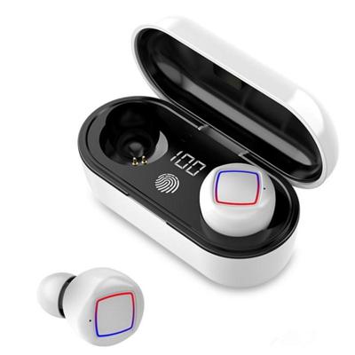 TWS fingerprint Touch Bluetooth headset LED batterij display met Laadlade (wit)