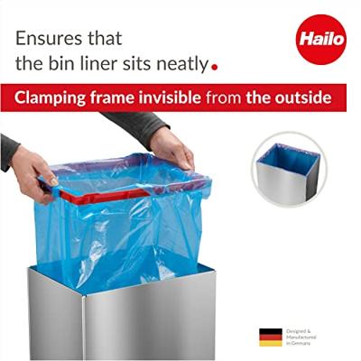 Hailo 0840-111 Big-Box Swing L Prullenbak 35L RVS/Zwart