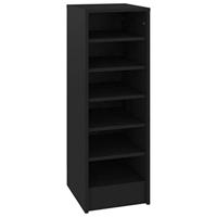 VidaXL Schoenenkast 31,5x35x90 cm bewerkt hout zwart - thumbnail