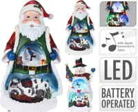 Kersttafereel| Kerstman met trein | Led verlichting op batterij - thumbnail